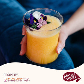 Closeup of Master of Mixes Mango-Lime juice blend for bright cocktails.