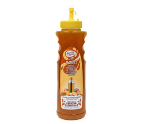 Master of Mixes Mango Syrup bottle front with rich Alphonso mango flavor for cocktails.