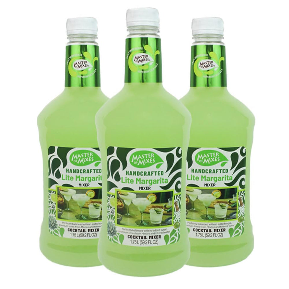 Master of Mixes Margarita Lite bottle front, sugar-free mixer for lighter margaritas.