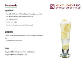 Master of Mixes ingredient list highlights gluten-free and kosher-certified profile.