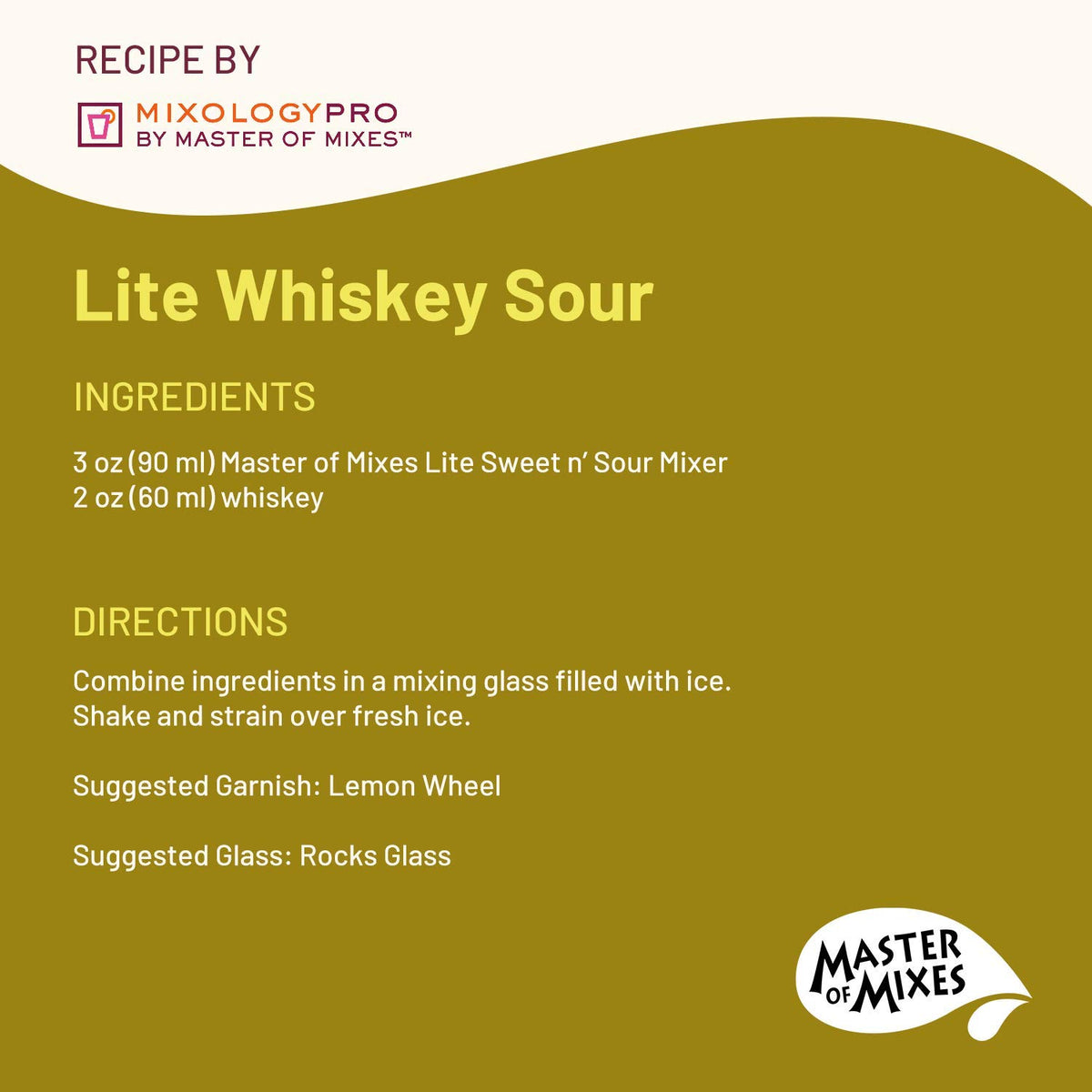 Master of Mixes Sweet N' Sour Lite ready-to-use mix saves time on weeknight cocktails