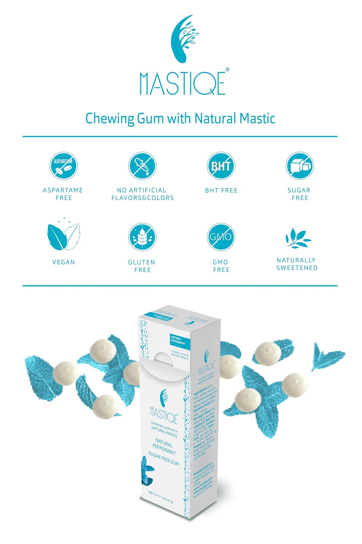 Mastiqe gum bite shot illustrating refreshing after meal use