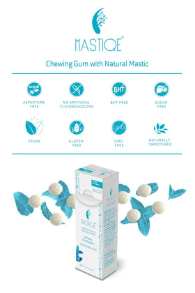Mastiqe gum bite shot illustrating refreshing after meal use