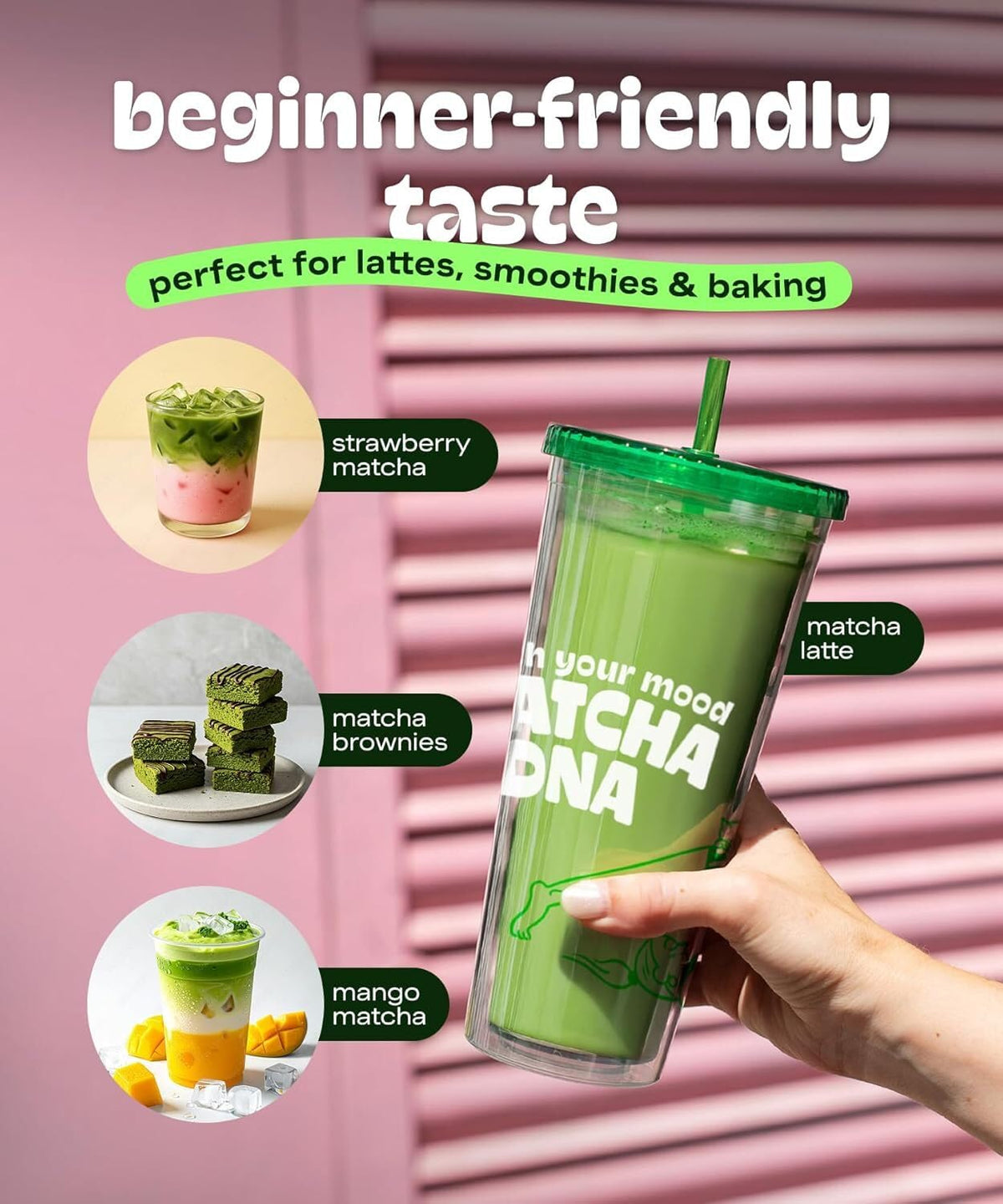 MATCHA DNA BPA-free packaging protects powder during storage