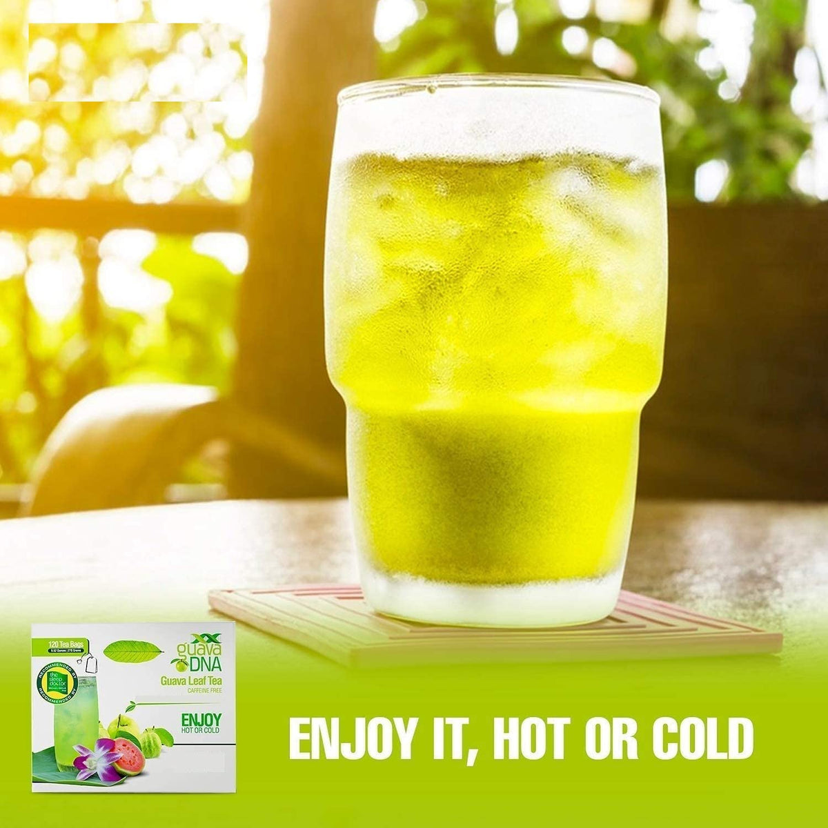 Matcha DNA Guava Leaf Tea comes in individually wrapped bags for freshness.