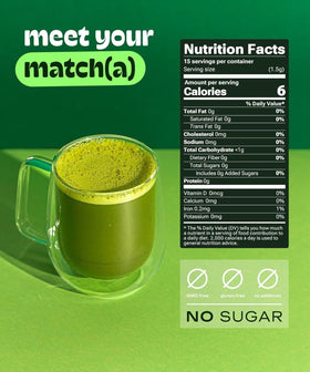 MATCHA DNA organic matcha powder in a bowl ready for whisking
