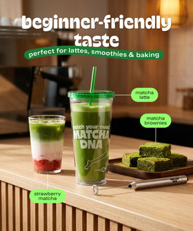 MATCHA DNA smoothie with matcha powder for a nutritious, energizing blend.