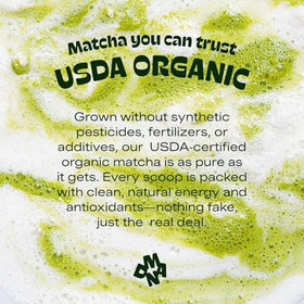 USDA Organic certification backs natural farming standards for MATCHA DNA products.