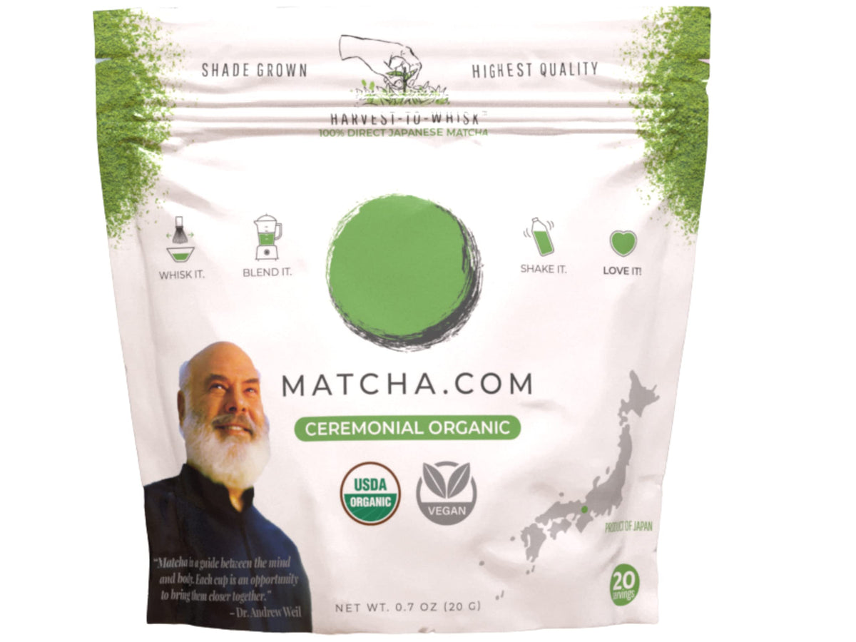 Matcha Kari 20g pouch in resealable packaging for fresh on-the-go drinks.