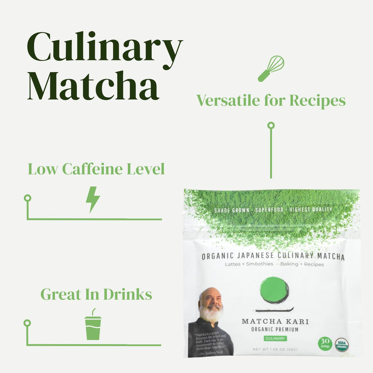Glass of Matcha Kari latte highlighting smooth texture and inviting aroma