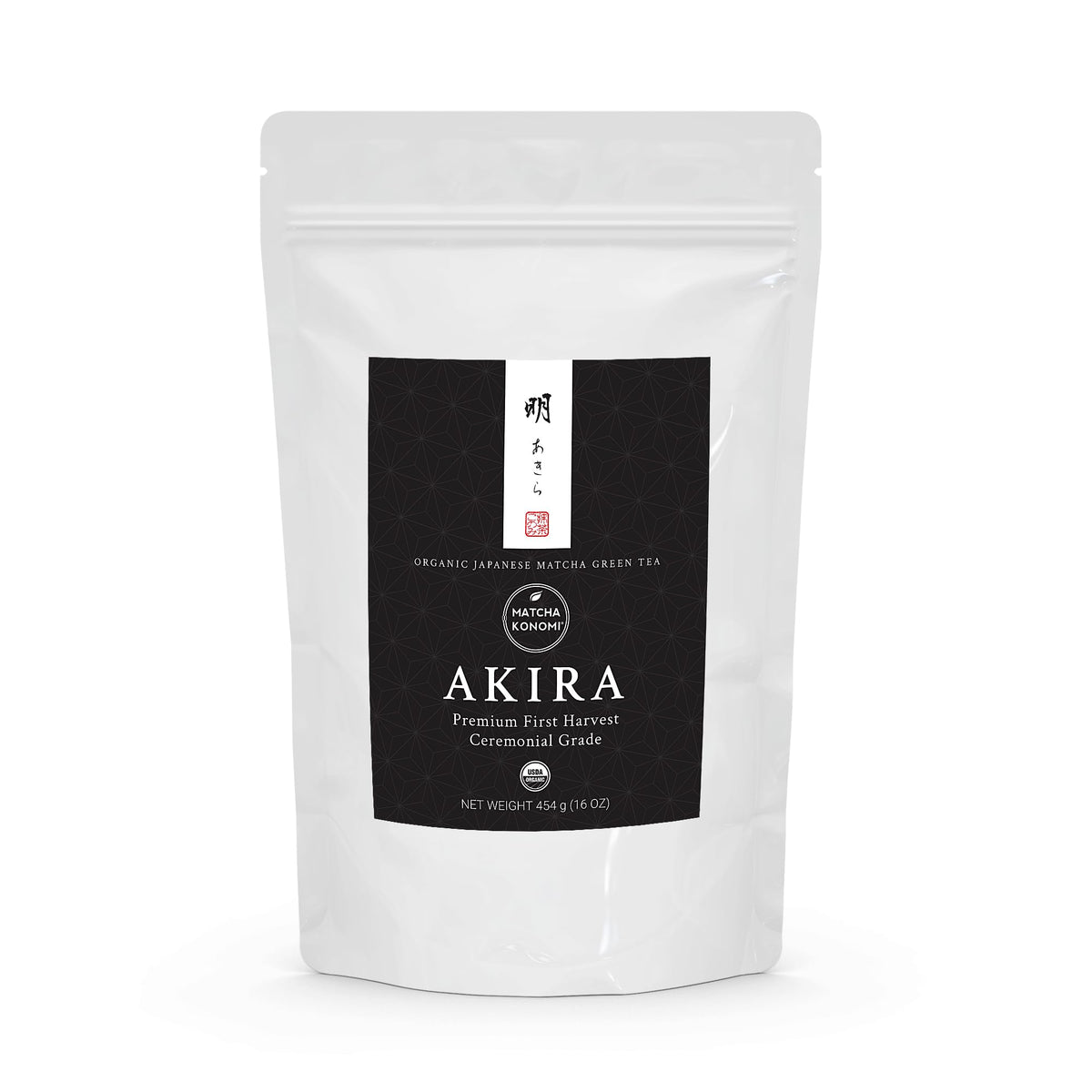 Matcha Konomi Akira ceremonial-grade canister shows premium packaging for authentic Japanese matcha