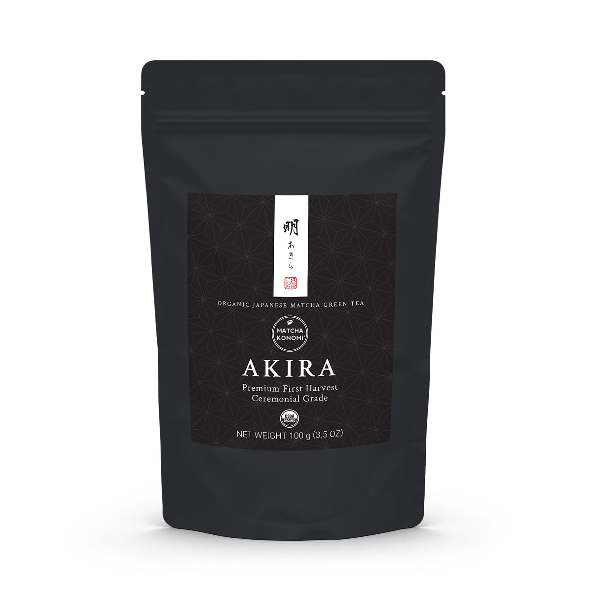 Matcha Konomi Akira ceremonial jar showcasing ceremonial-grade matcha for authentic rituals.