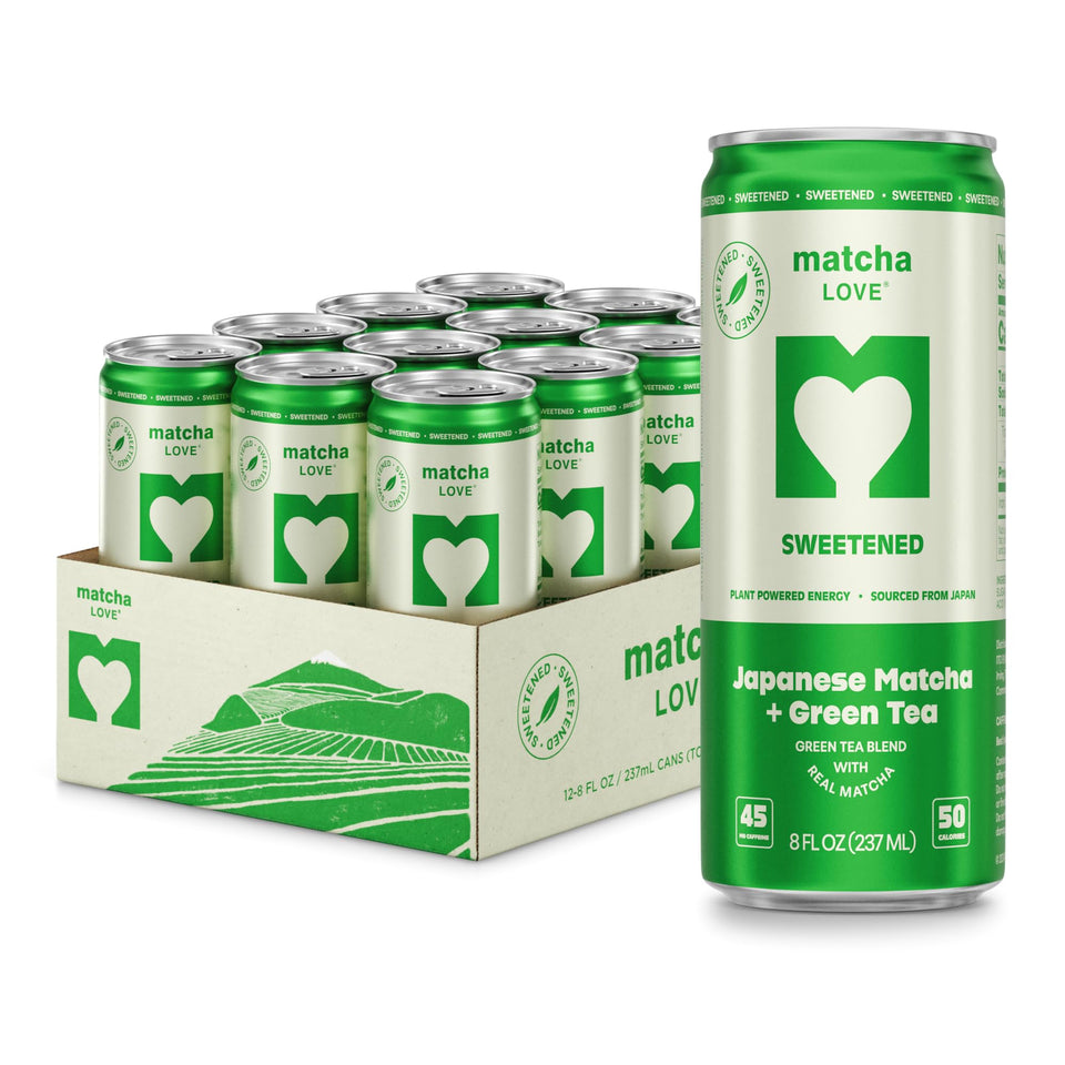 Matcha LOVE 8oz can: lightly sweetened green tea with matcha flavors for a balanced sip
