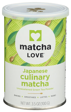 Matcha Love culinary powder packaging for easy storage and freshness.