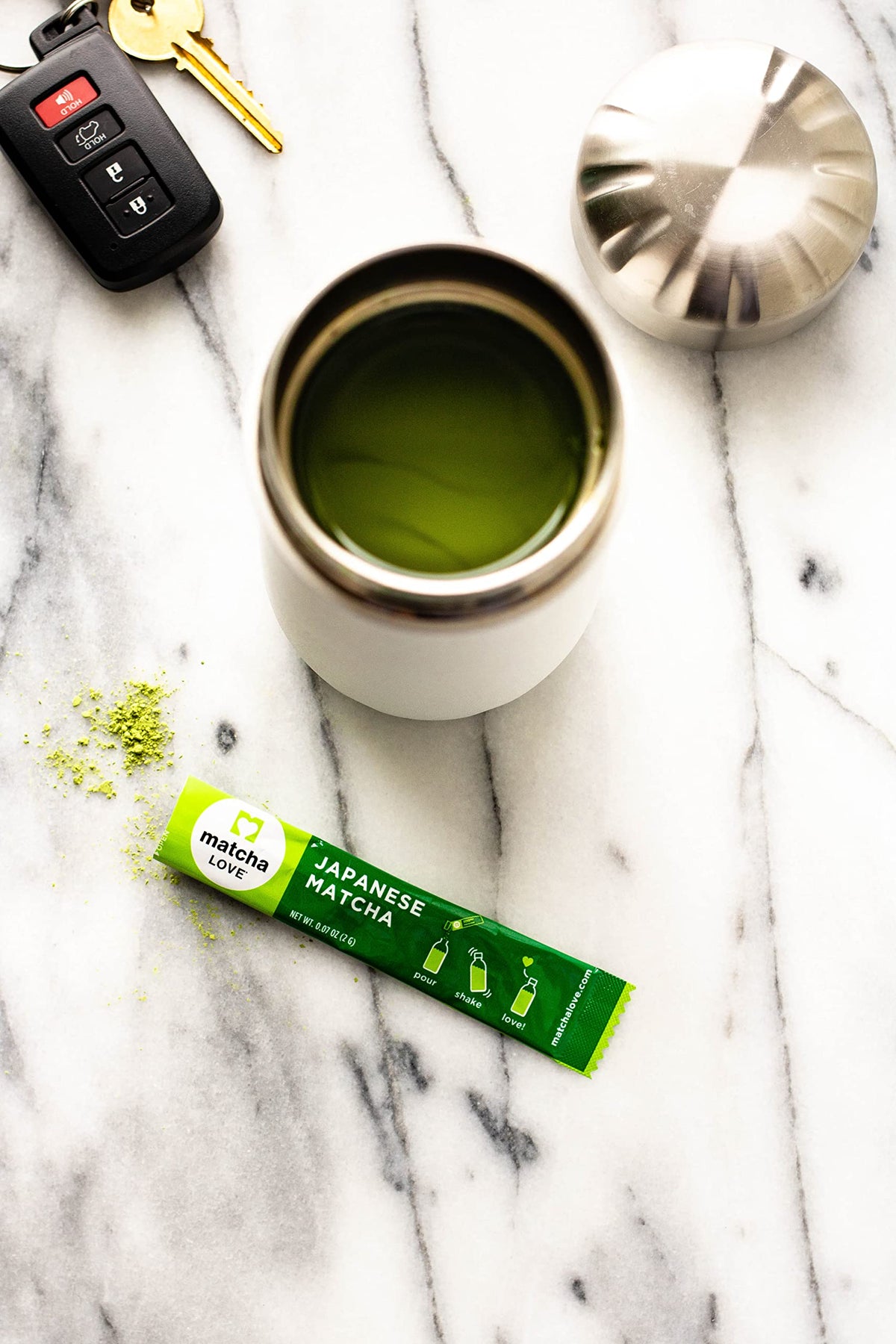 Matcha Love iced tea serving in glass with vibrant color and refreshing energy