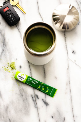 Matcha Love iced tea serving in glass with vibrant color and refreshing energy