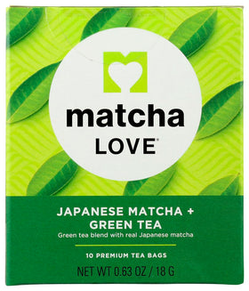 Matcha Love Japanese Green Tea 10ct box shows premium packaging for daily use
