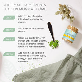 Matcha Moments smoothie featuring matcha for color and earthy notes.