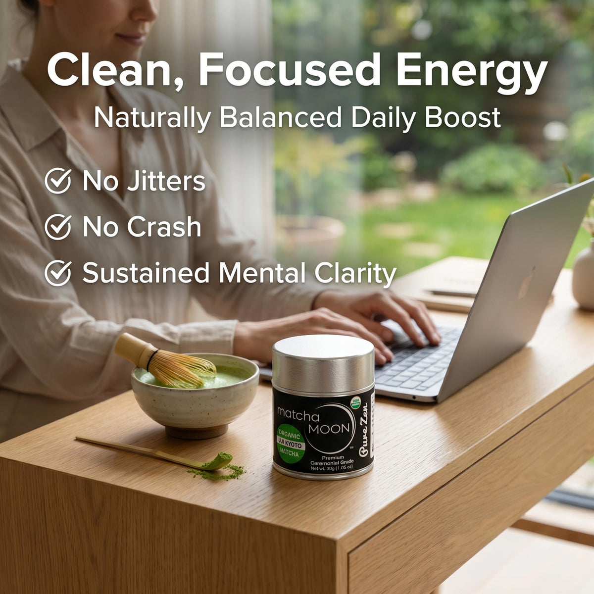 Matcha Moon 30g sealed tin preserves freshness and color.