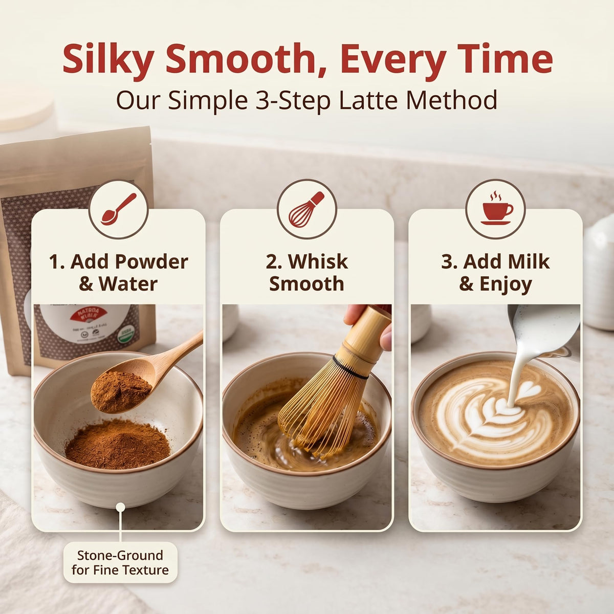 Matcha Moon Hojicha tea prepared hot, with smoky aroma and smooth finish.