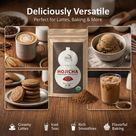 Matcha Moon Hojicha delivers a low-caffeine option for evening sipping.