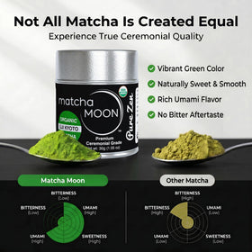 Matcha Moon USDA Organic certification logo confirms clean, premium sourcing.