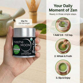 Matcha Moon vibrant aroma highlights fresh-green notes in each cup.