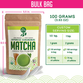 Matcha Organics ceremonial matcha jar lid preserving freshness and aroma.