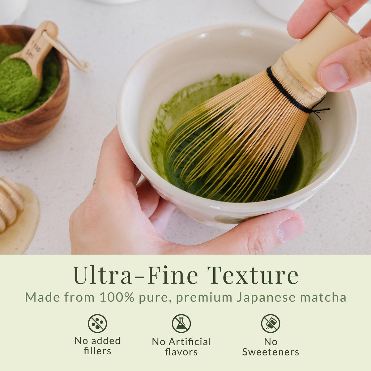 Matcha Sunday bamboo whisk for quick, frothy tea
