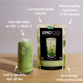 MATCHABAR Epic latte is poured over ice for quick barista-quality refreshment.