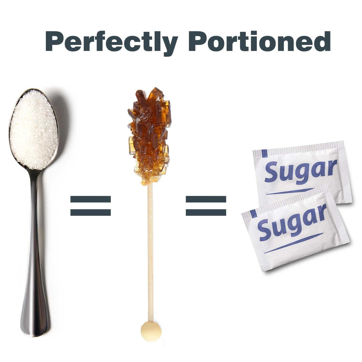 Matchaccino Crystal Sugar Stick closeup shows slow dissolving crystals for gradual sweetness