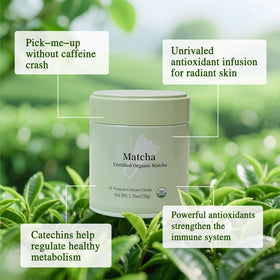 MatchAdmire latte setup with vegan matcha beverage
