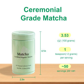 Close-up of vibrant ultrafine matcha powder texture