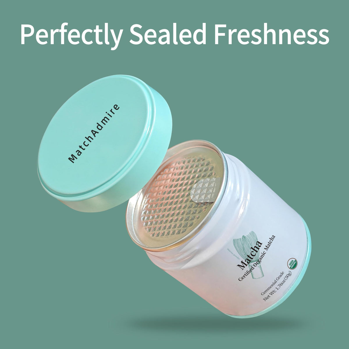 MatchAdmire can with USDA Organic seal signals clean, organic ingredients.