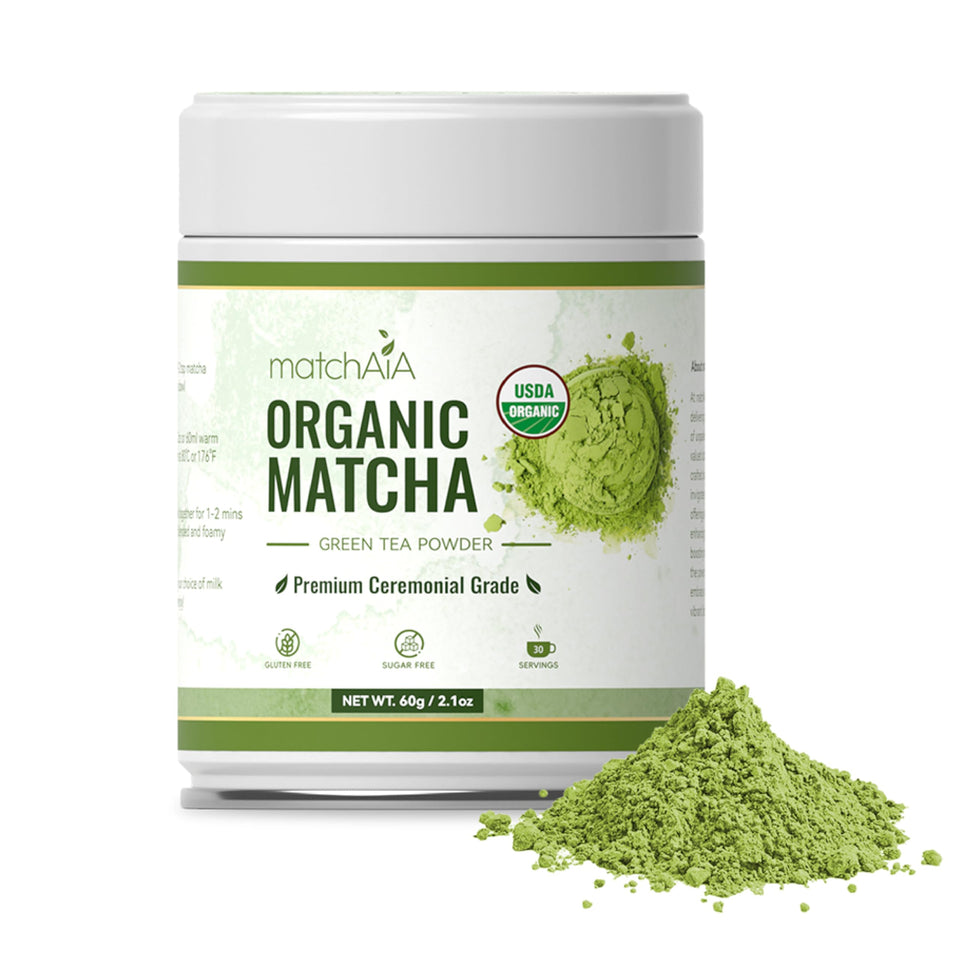 MatchAiA ceremonial matcha tin front for traditional tea rituals.