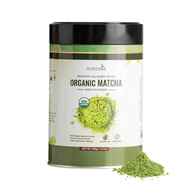 MatchAiA organic matcha powder tin highlights premium culinary grade for home chefs.