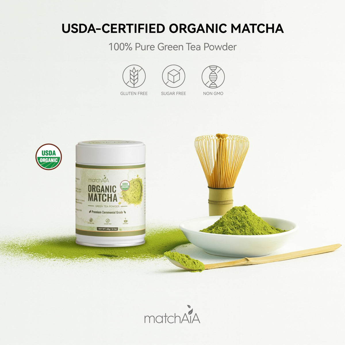 MatchAiA spring harvest leaves close-up shows vibrant, fresh flavor potential.