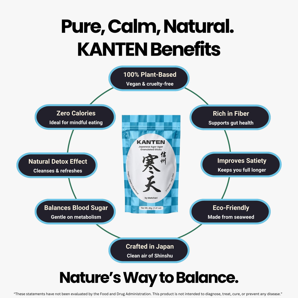 Matcharl KANTEN powder close-up shows fine texture for dosing