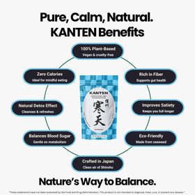 Matcharl KANTEN powder close-up shows fine texture for dosing