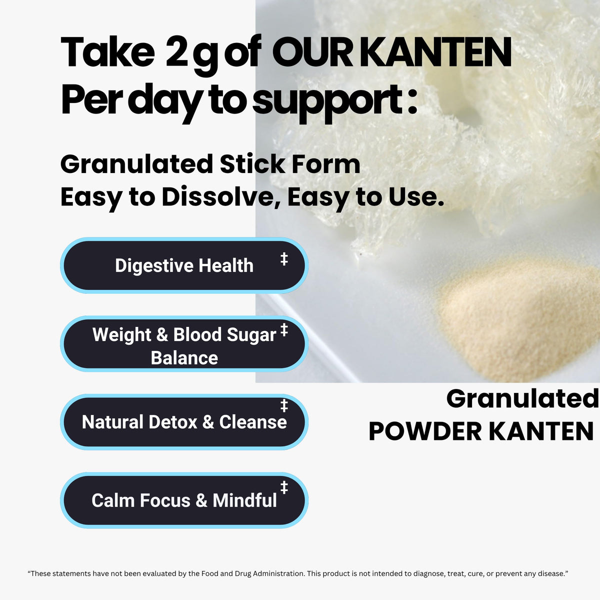 Matcharl KANTEN natural red algae fiber source for plant-based fiber