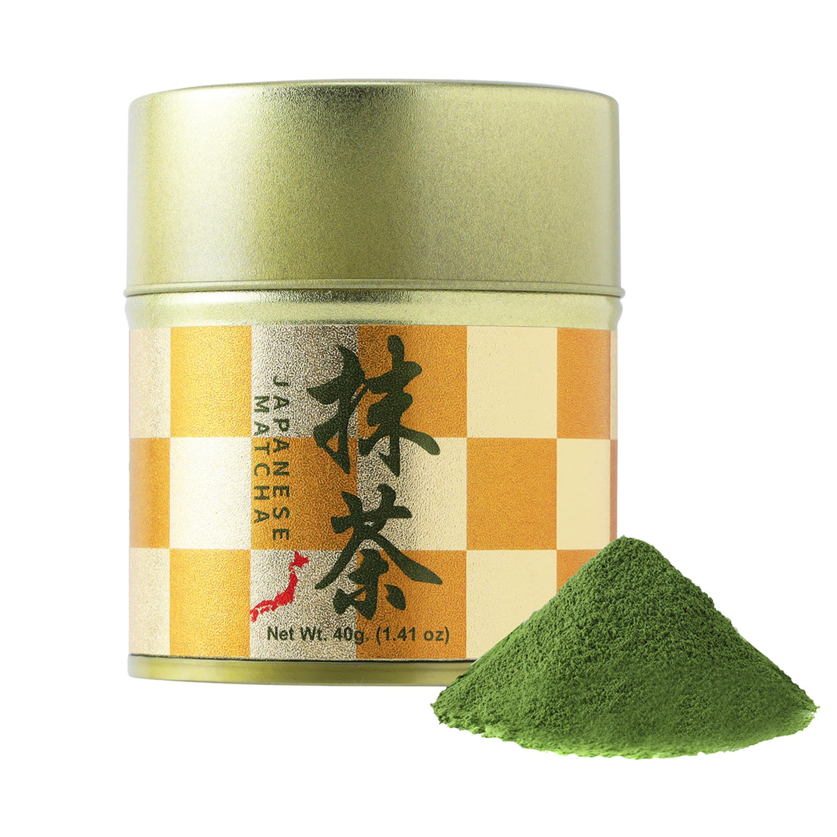 Matcharl Kyoto Uji Matcha tin close-up showing vibrant ceremonial-grade powder for rituals.