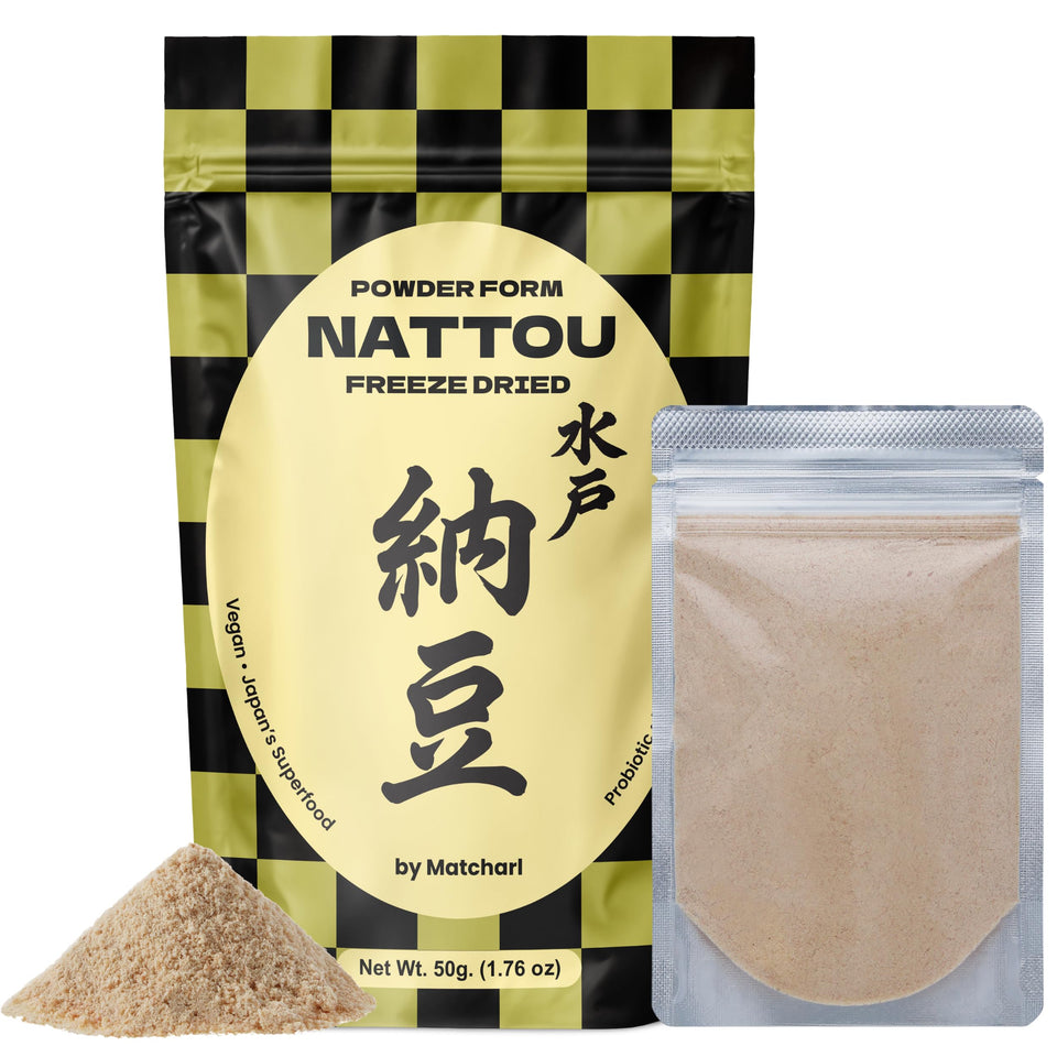 Matcharl natto powder bottle for convenient everyday use.