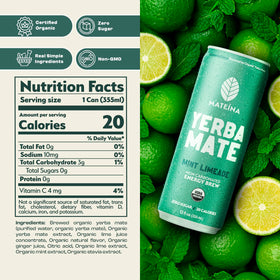 Mateina organic non-GMO label closeup on can
