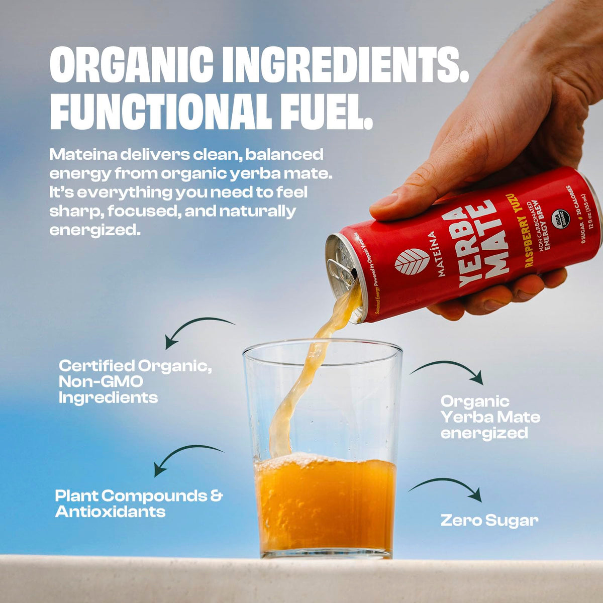 Athlete enjoys Mateina after workout for steady energy.