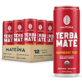 Mateina Yerba Mate Zero Sugar can viewed, ready for a focused day.