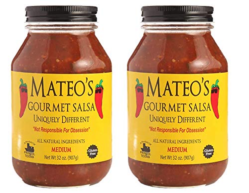 Mateo's Gourmet Salsa Medium Spice jar 1 with bold tomato flavor ideal for dipping