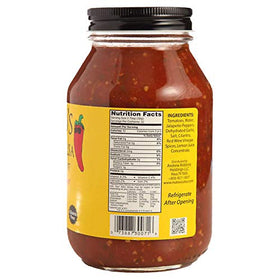 Mateo's Gourmet Salsa Medium Spice jar 2 highlighting ready-to-use heat for burgers