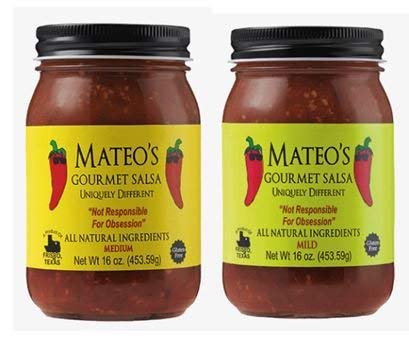 Mateo's Gourmet Salsa variety pack display, ideal for versatile dips and toppings