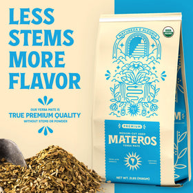 Origin label indicating southern Brazil roots of Materos Yerba Mate