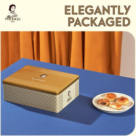 Matilde Vicenzi elegant gift tin, ready for gifting occasions.